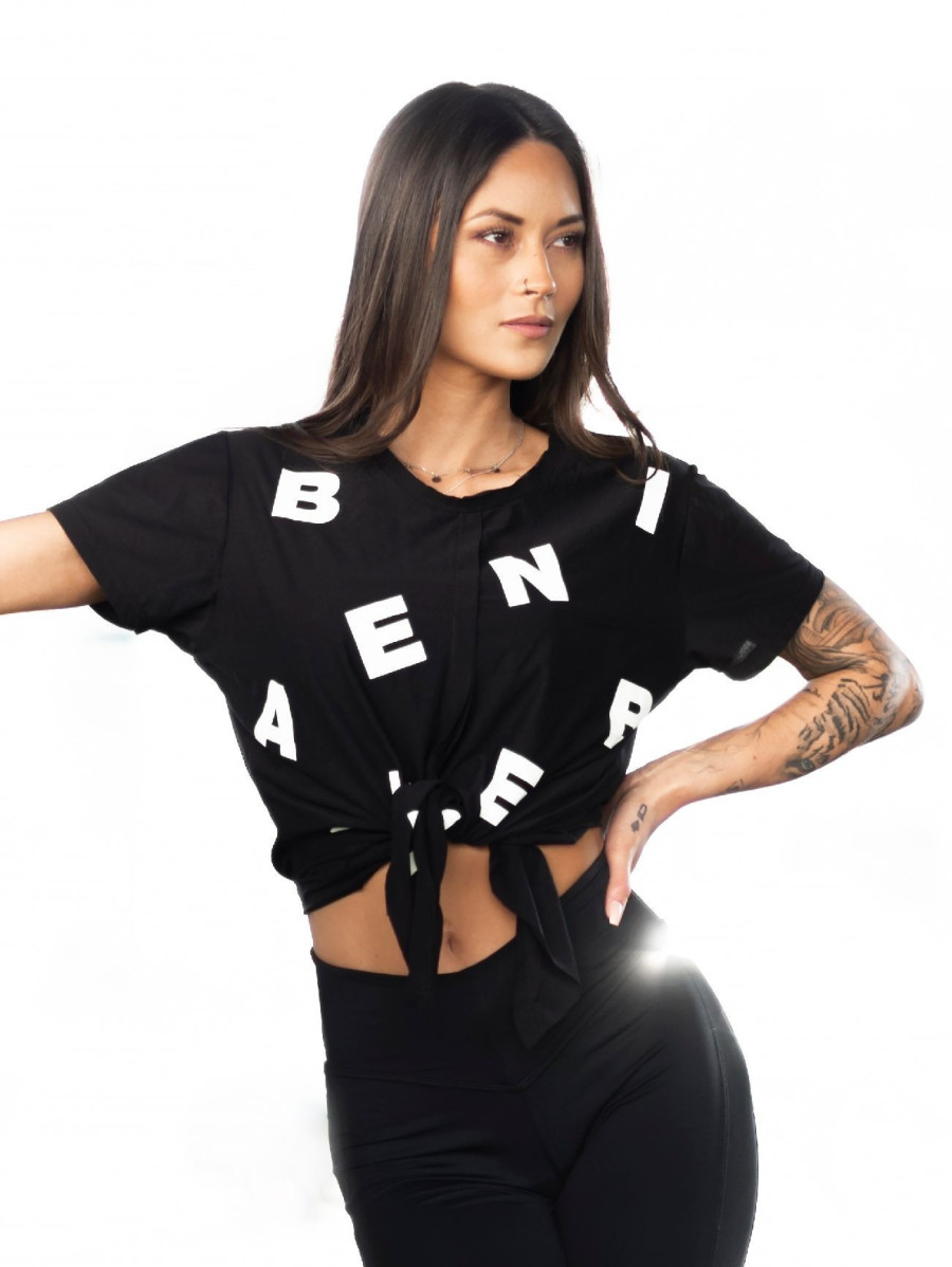 Shirt Letters mit Schnürrung N680 SCHWARZ NEBBIA