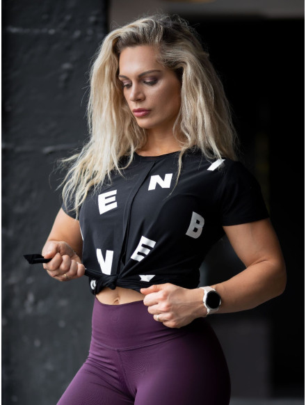 Shirt Letters mit Schnürrung N680 SCHWARZ NEBBIA
