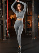 Nahtloses Crop Top PUSH UP MAX K084 dunkelgrau MITARE