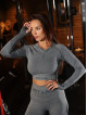 Nahtloses Crop Top PUSH UP MAX K084 dunkelgrau MITARE