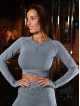 Nahtloses Crop Top PUSH UP MAX K084 dunkelgrau MITARE