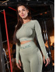 Nahtloses Crop Top PUSH UP MAX K084 armeegrün MITARE