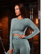 Nahtloses Crop Top PUSH UP MAX K084 rotwein MITARE