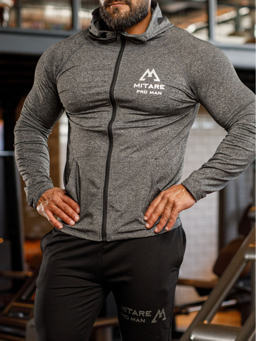 Kapuzenpullover K085 grau MITARE PRO MAN