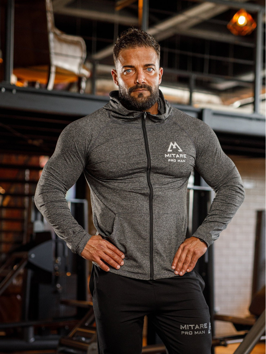 Kapuzenpullover K085 grau MITARE PRO MAN