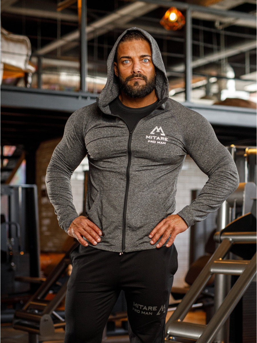 Kapuzenpullover K085 grau MITARE PRO MAN