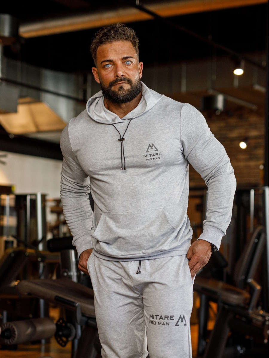 Kapuzenpullover K088 hellgrau MITARE PRO MAN