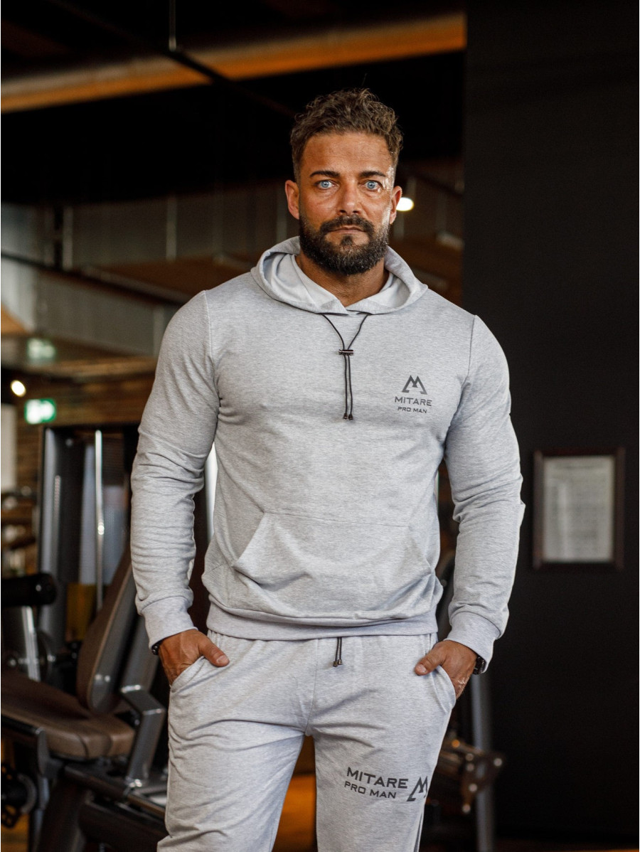 Kapuzenpullover K088 hellgrau MITARE PRO MAN
