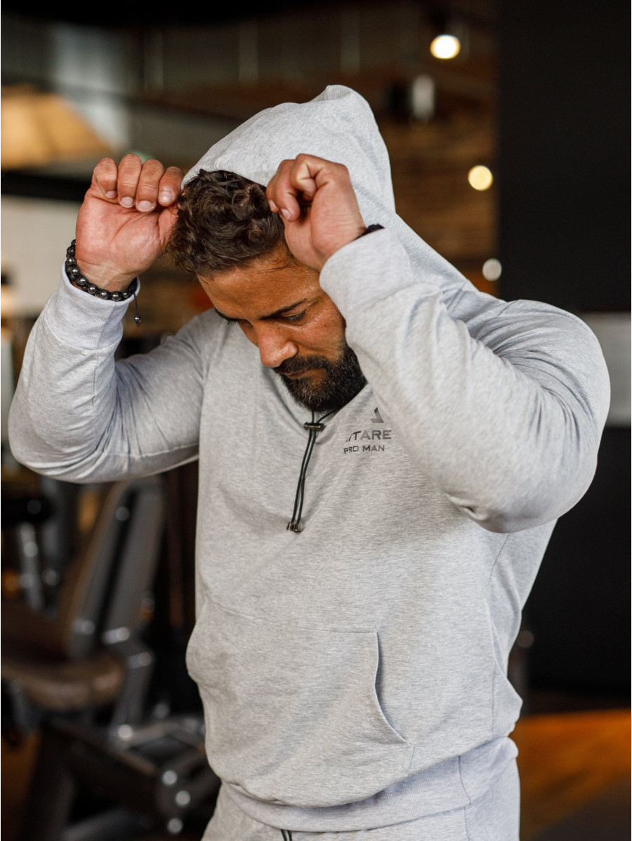 Kapuzenpullover K088 hellgrau MITARE PRO MAN