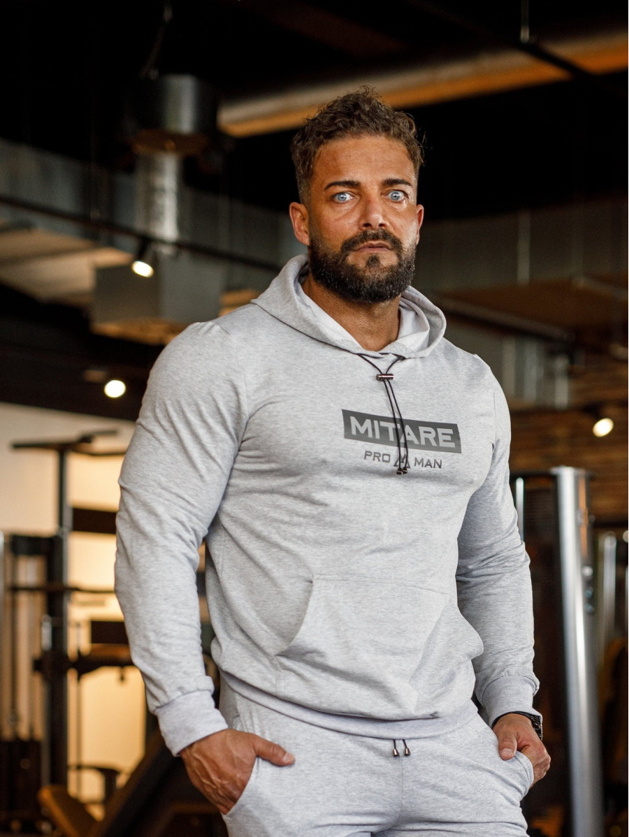 Kapuzenpullover K103 hellgrau MITARE PRO MAN