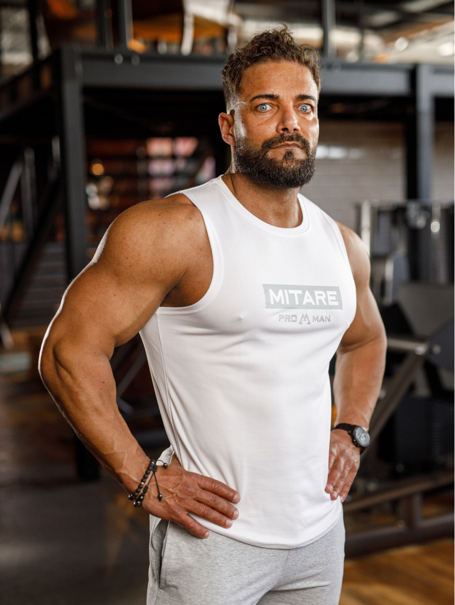 Tanktop K092 weiß MITARE PRO MAN