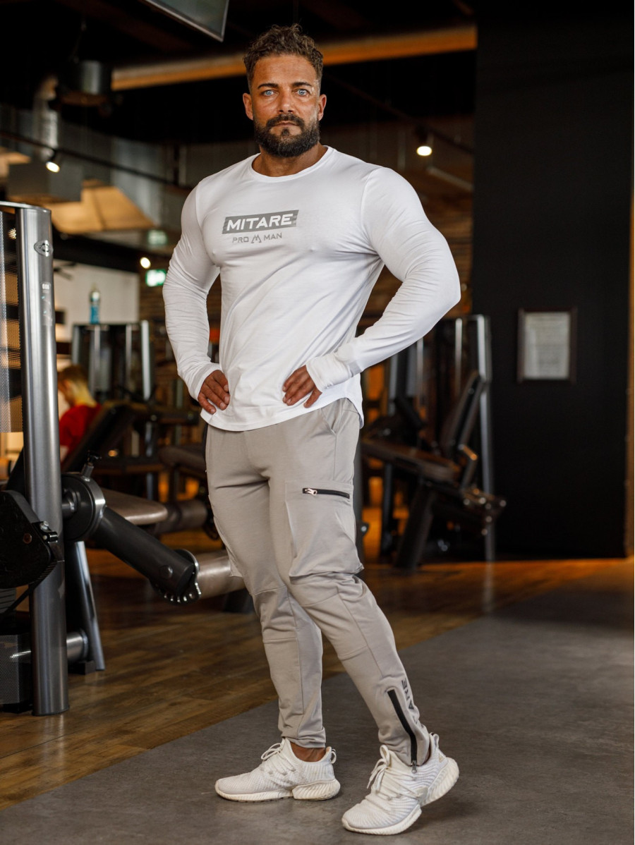 Langarm-T-Shirt K094 weiß MITARE PRO MAN