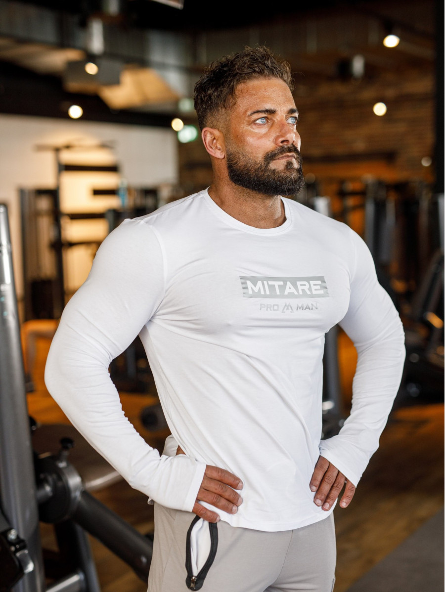 Langarm-T-Shirt K094 weiß MITARE PRO MAN