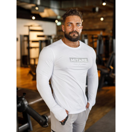 Langarm-T-Shirt K094 weiß MITARE PRO MAN