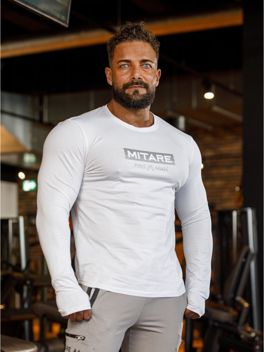 Langarm-T-Shirt K094 weiß MITARE PRO MAN