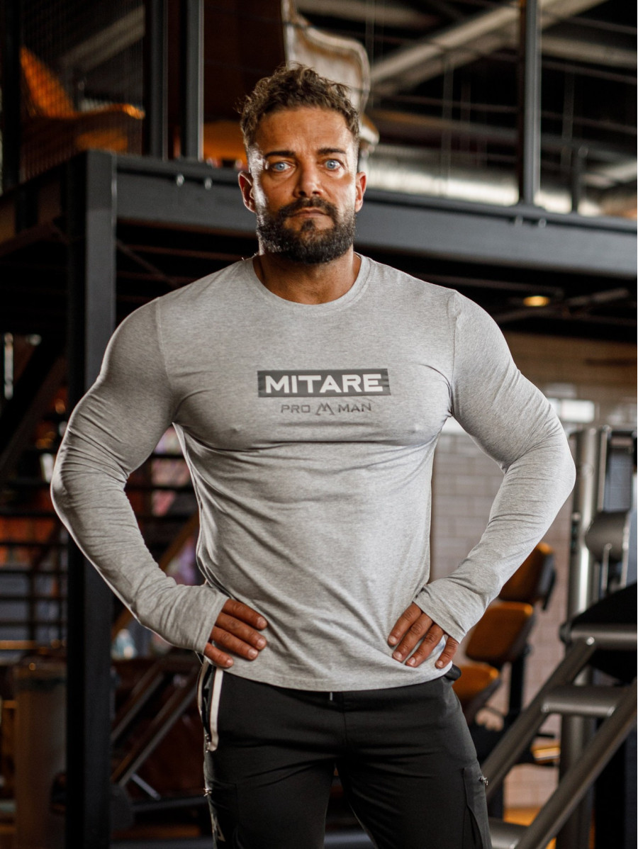 Langarm-T-Shirt K094 grau MITARE PRO MAN