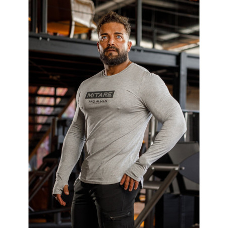 Langarm-T-Shirt K094 grau MITARE PRO MAN