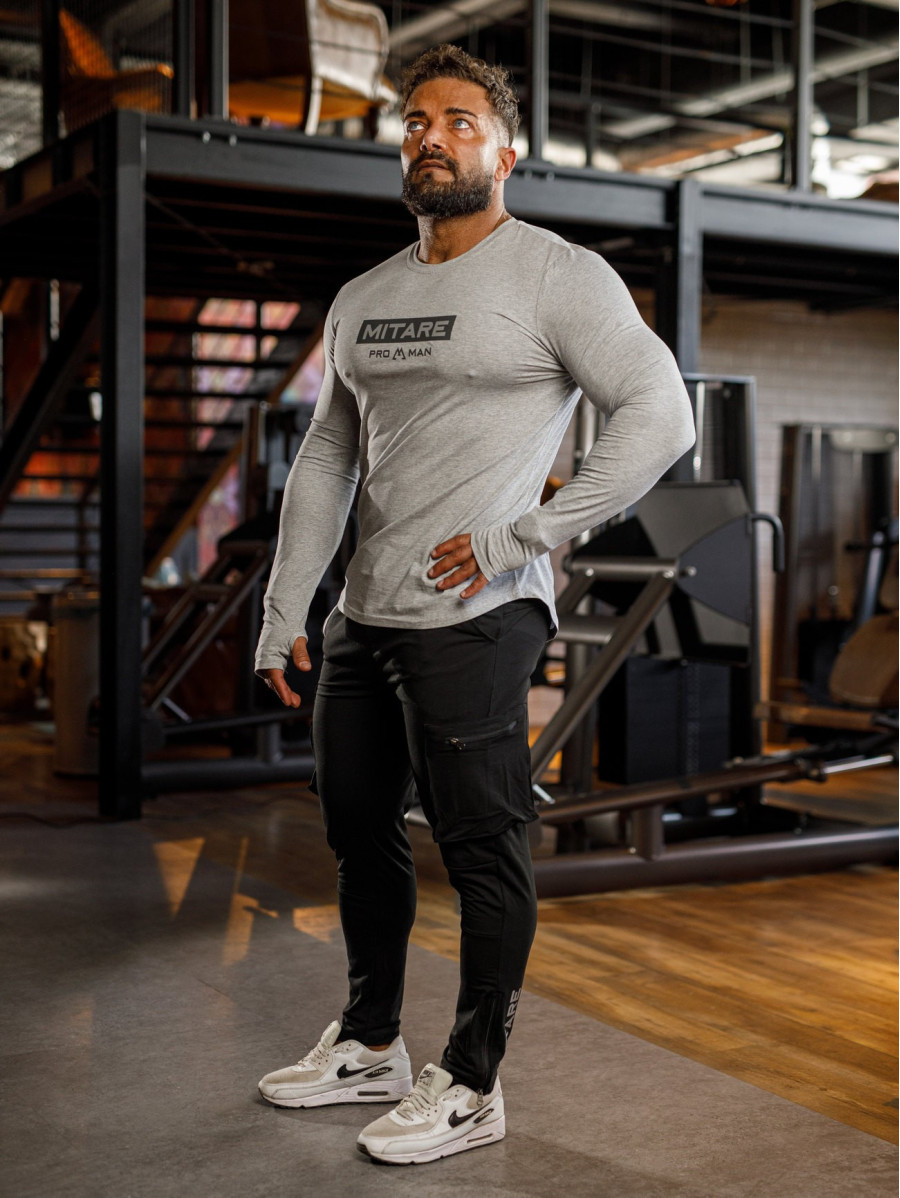 Langarm-T-Shirt K094 grau MITARE PRO MAN