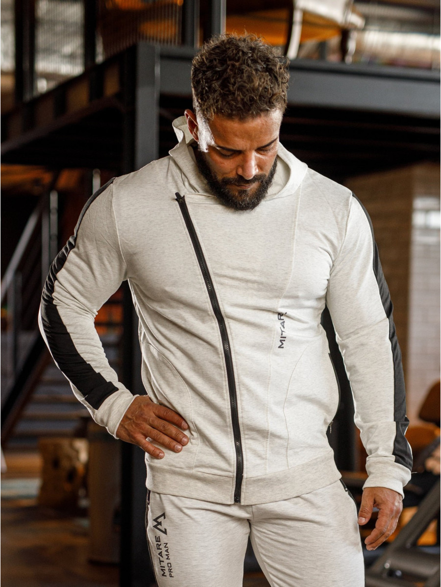 Kapuzenpullover K097 hellgrau MITARE PRO MAN