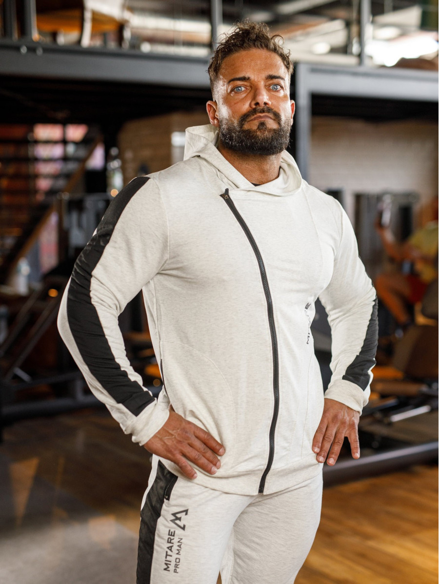 Kapuzenpullover K097 hellgrau MITARE PRO MAN