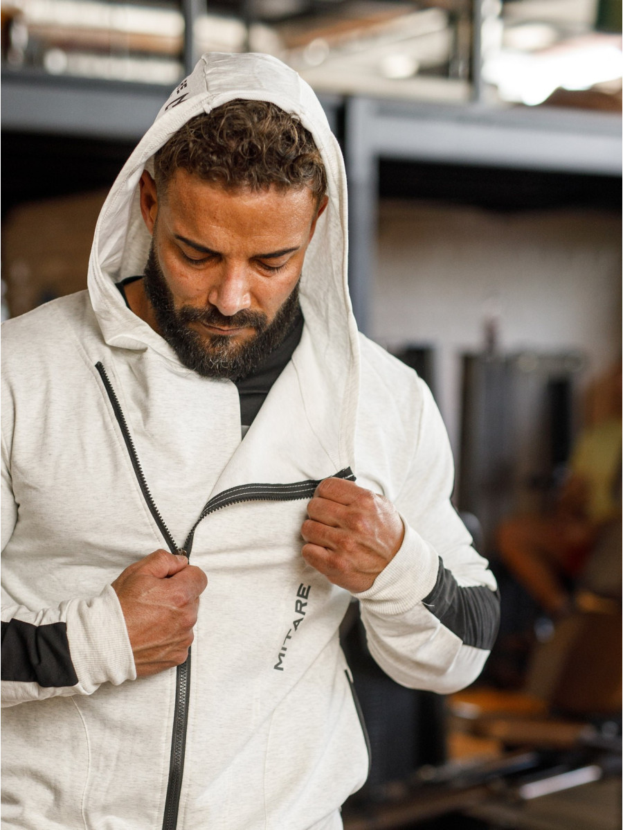 Kapuzenpullover K097 hellgrau MITARE PRO MAN