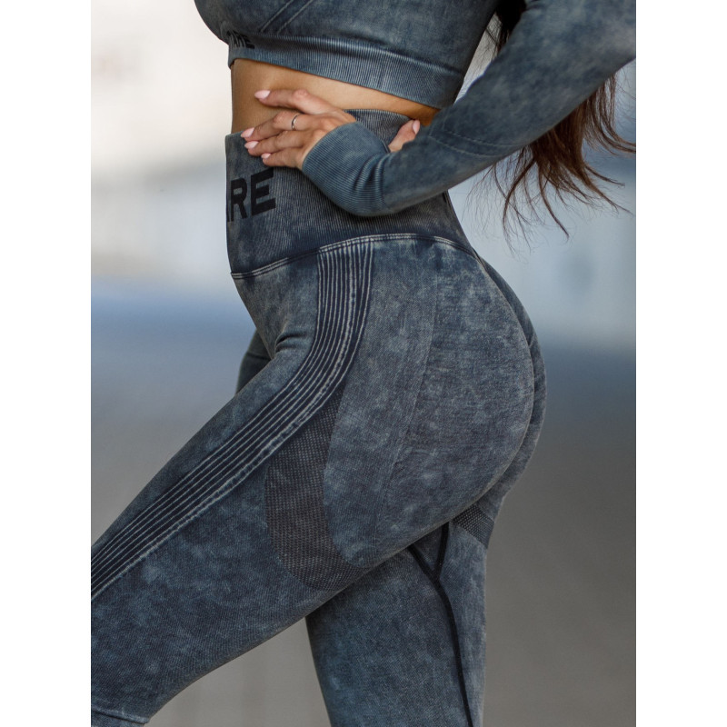 Seamless leggings PUSH UP MAX MARBLE K111 schwarz MITARE