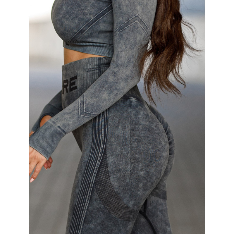 Seamless leggings PUSH UP MAX MARBLE K111 schwarz MITARE