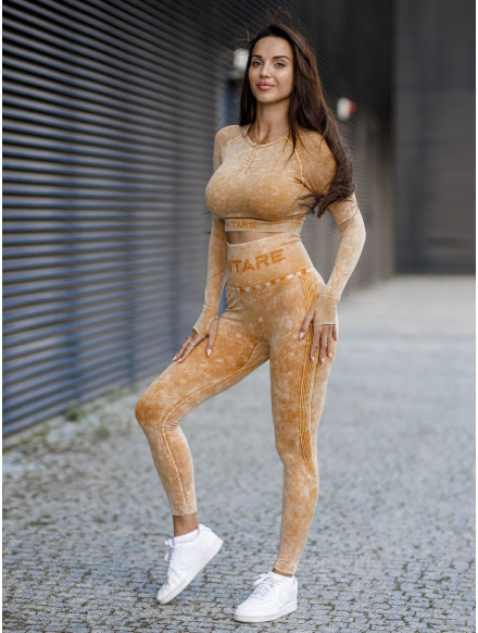 Nahtloses Crop Top PUSH UP MAX MARBLE K110 senf MITARE 2