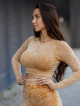 Nahtloses Crop Top PUSH UP MAX MARBLE K110 senf MITARE