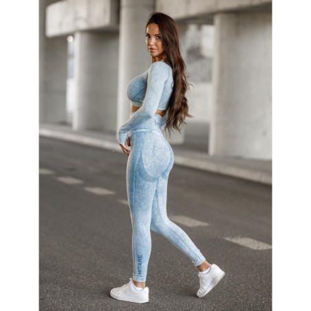 Seamless leggings PUSH UP MAX MARBLE K111 blaue jeans MITARE