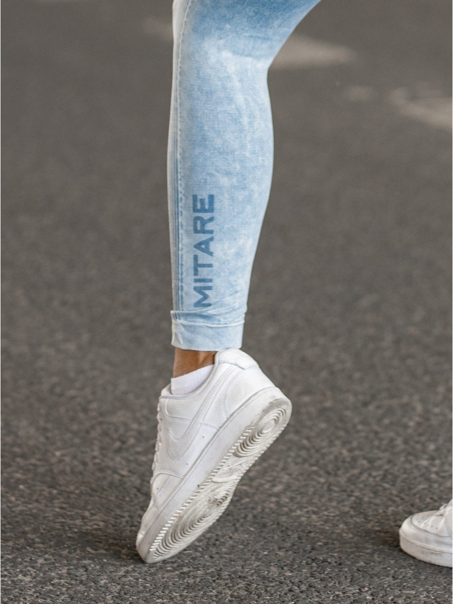 Seamless leggings PUSH UP MAX MARBLE K111 blaue jeans MITARE