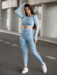 Nahtloses Crop Top PUSH UP MAX MARBLE K110 blaue jeans MITARE