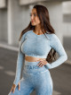 Nahtloses Crop Top PUSH UP MAX MARBLE K110 blaue jeans MITARE