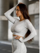 Nahtloses Crop Top PUSH UP MAX MARBLE K110 hellgrau MITARE