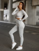 Nahtloses Crop Top PUSH UP MAX MARBLE K110 hellgrau MITARE