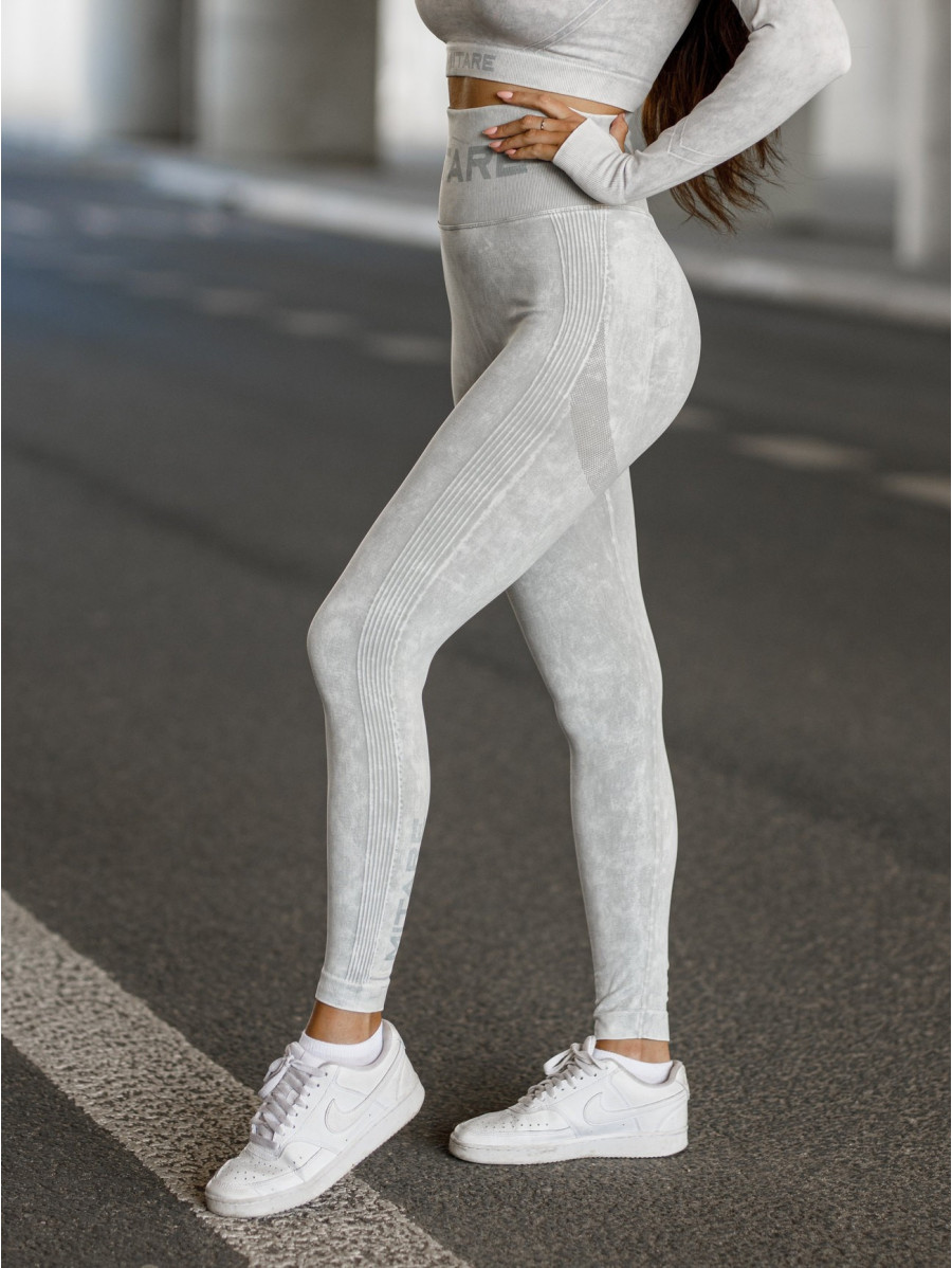 Seamless leggings PUSH UP MAX MARBLE K111 hellgrau MITARE