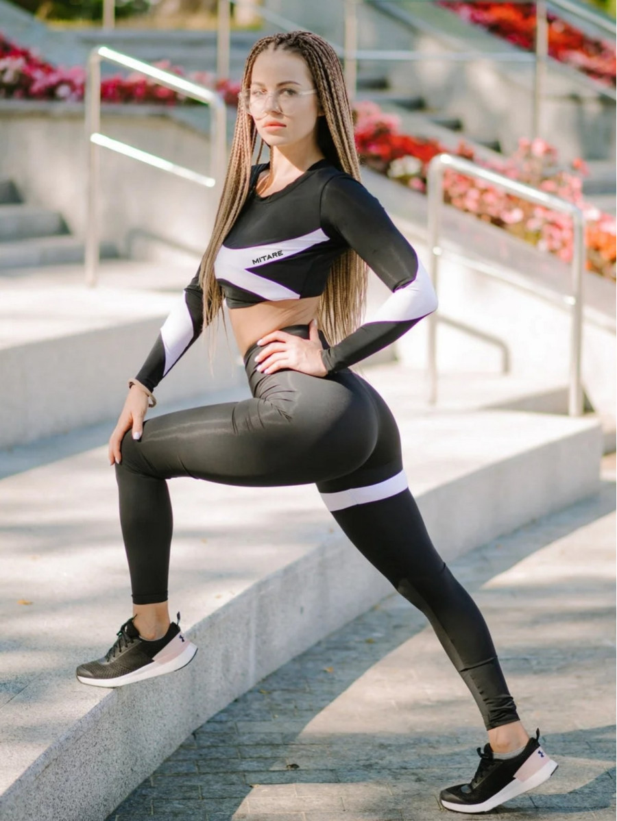 Long sleeve Crop Top PEARL K025 schwarz MITARE