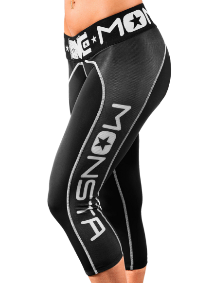 Legginsy 3/4 DriFit  Compression M191 Black/White MONSTA