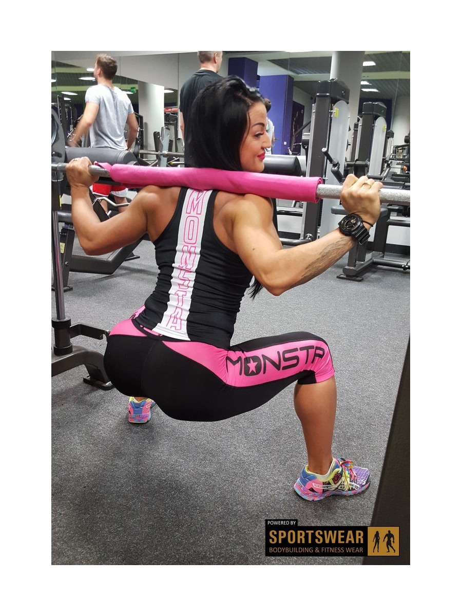 Leggins 3/4 DriFit Compression M190 Black/Pink MONSTA