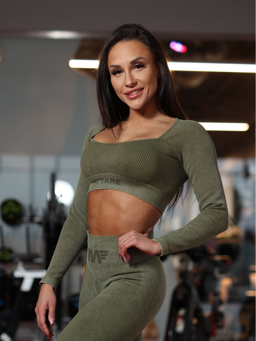 Nahtloses Crop Top DREAM K107 grün MITARE
