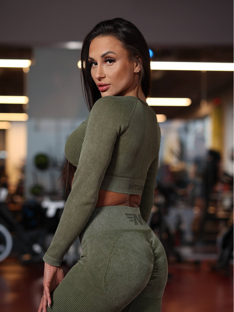 Nahtloses Crop Top DREAM K107 grün MITARE
