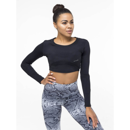 Long sleeve Crop Top SWEET K026 schwarz MITARE