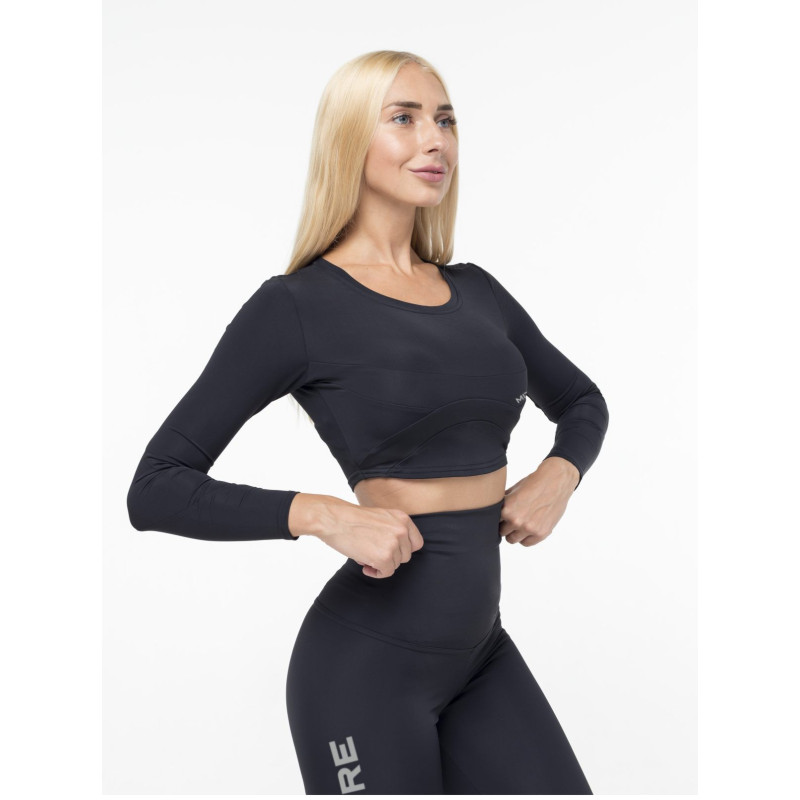 Long sleeve Crop Top SWEET K026 schwarz MITARE