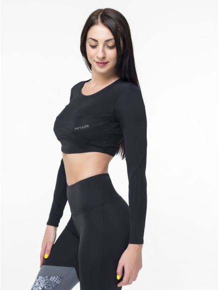 Long sleeve Crop Top SWEET K026 schwarz MITARE