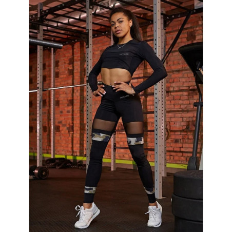 Long sleeve Crop Top SWEET K026 schwarz MITARE