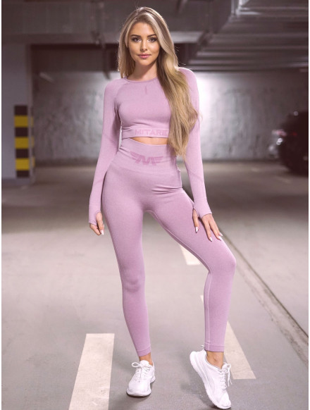 Nahtloses Crop Top PUSH UP MAX K084 helles Lila MITARE 2