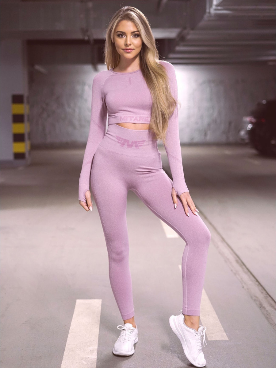 Nahtloses Crop Top PUSH UP MAX K084 helles Lila MITARE