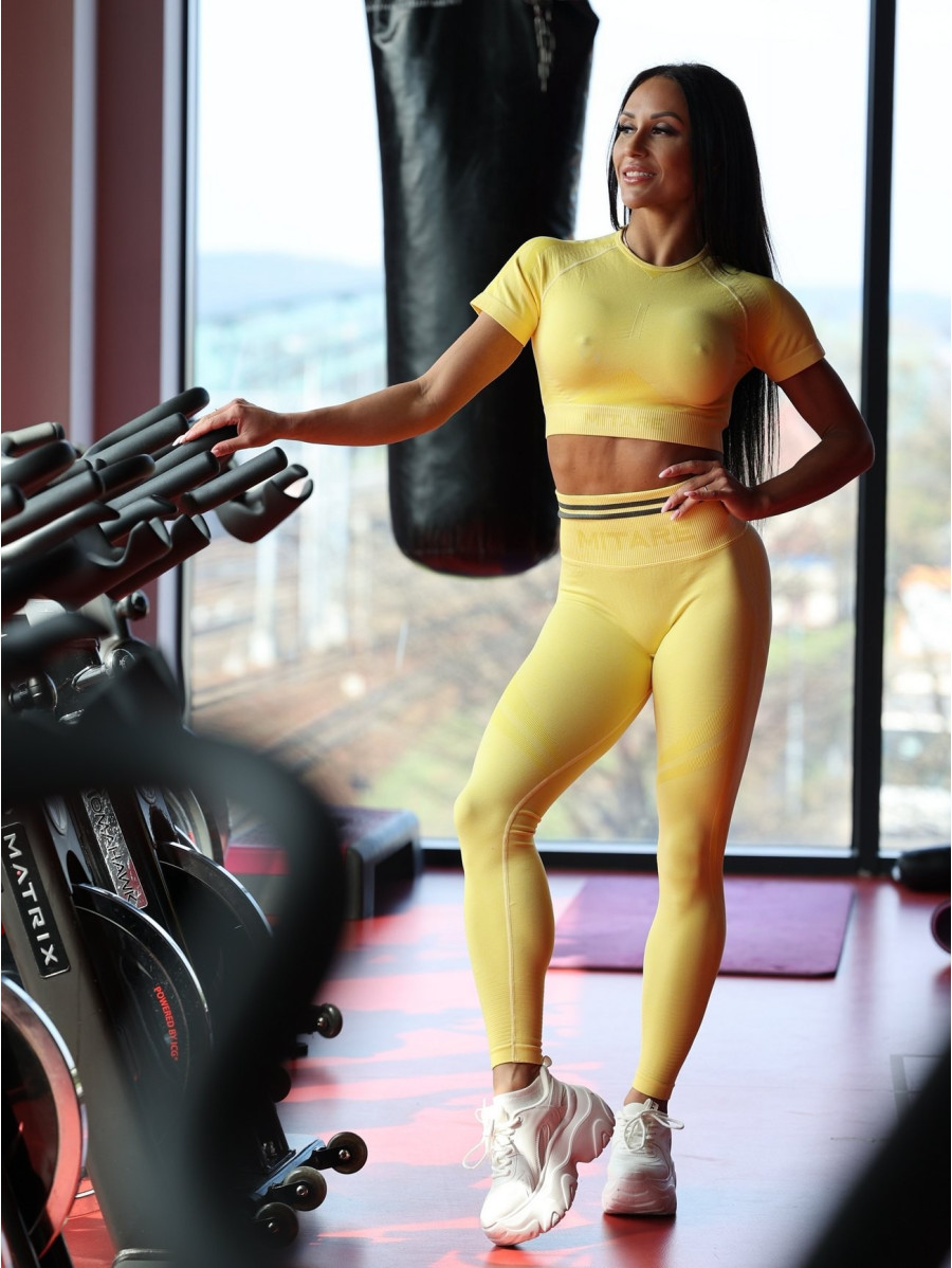Seamless leggings SLIM PUSH UP K078 gelb MITARE